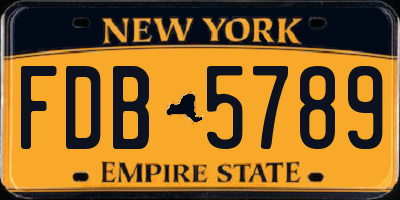 NY license plate FDB5789