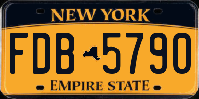 NY license plate FDB5790