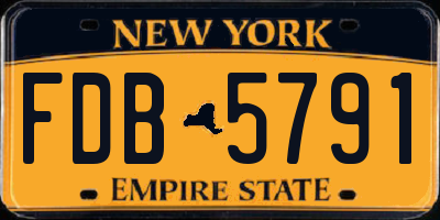 NY license plate FDB5791