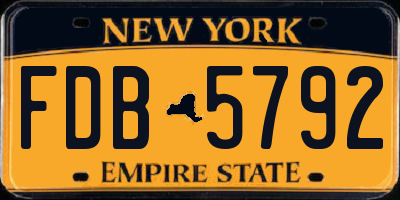 NY license plate FDB5792