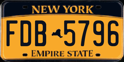 NY license plate FDB5796