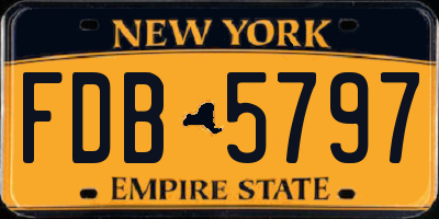 NY license plate FDB5797