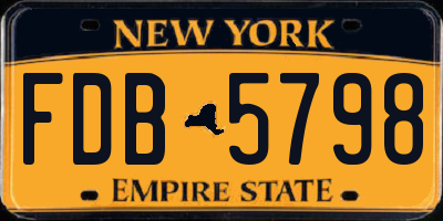 NY license plate FDB5798