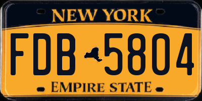 NY license plate FDB5804
