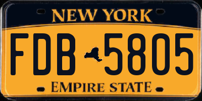 NY license plate FDB5805