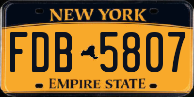 NY license plate FDB5807