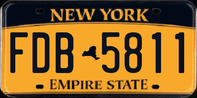 NY license plate FDB5811