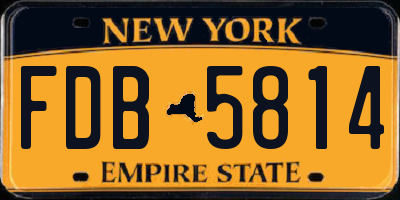 NY license plate FDB5814