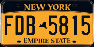 NY license plate FDB5815