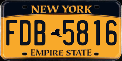 NY license plate FDB5816