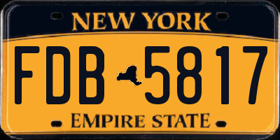 NY license plate FDB5817