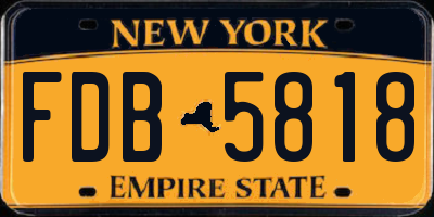NY license plate FDB5818