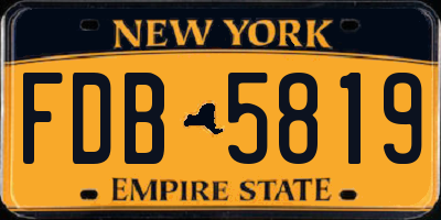 NY license plate FDB5819