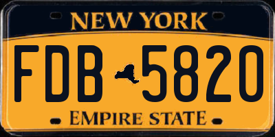 NY license plate FDB5820