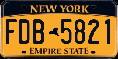 NY license plate FDB5821