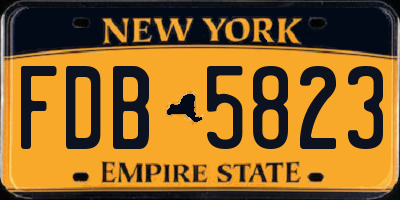 NY license plate FDB5823