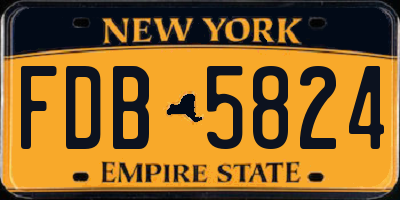 NY license plate FDB5824