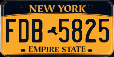 NY license plate FDB5825