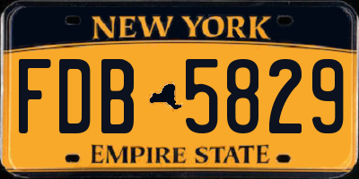 NY license plate FDB5829