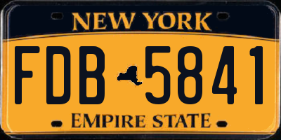 NY license plate FDB5841