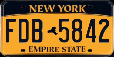 NY license plate FDB5842
