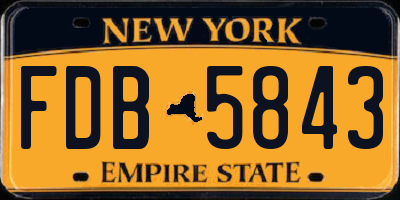NY license plate FDB5843