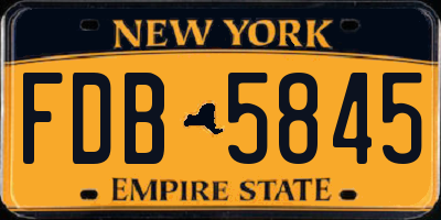 NY license plate FDB5845