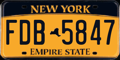 NY license plate FDB5847