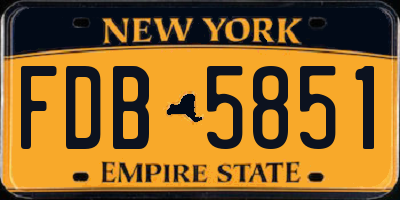 NY license plate FDB5851