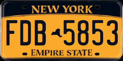 NY license plate FDB5853