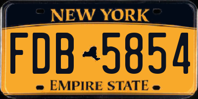 NY license plate FDB5854