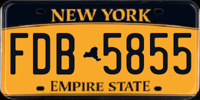 NY license plate FDB5855