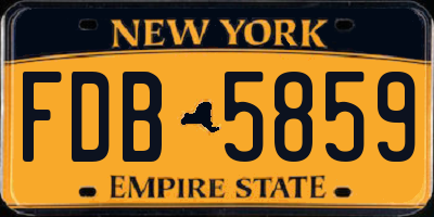 NY license plate FDB5859