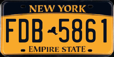 NY license plate FDB5861