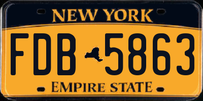 NY license plate FDB5863