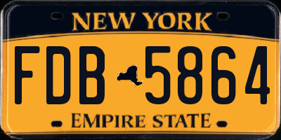 NY license plate FDB5864
