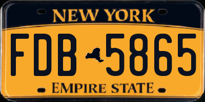 NY license plate FDB5865