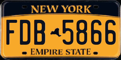 NY license plate FDB5866