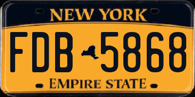 NY license plate FDB5868