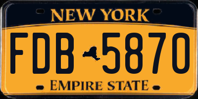 NY license plate FDB5870