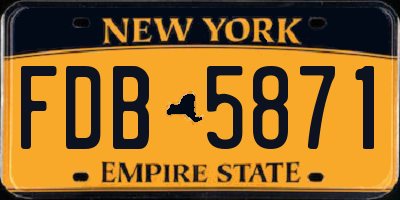 NY license plate FDB5871