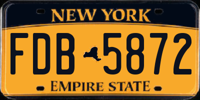 NY license plate FDB5872