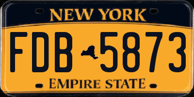 NY license plate FDB5873