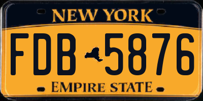 NY license plate FDB5876