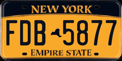 NY license plate FDB5877