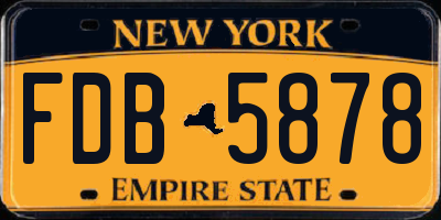 NY license plate FDB5878