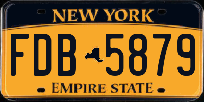 NY license plate FDB5879