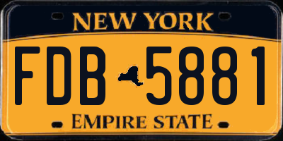 NY license plate FDB5881