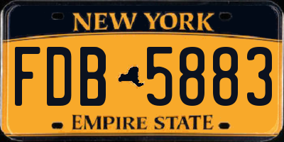 NY license plate FDB5883