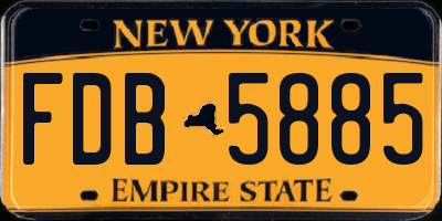 NY license plate FDB5885